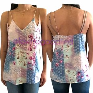 ANTHROPOLOGIE Skies Are Blue Floral Pastel Tank EUC sz S